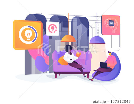 AI-Optimized Adaptive Lighting Systems abstract concept vector illustration. AI-Optimized Adaptive Lighting Systems abstract concept vector illustration. 137812045