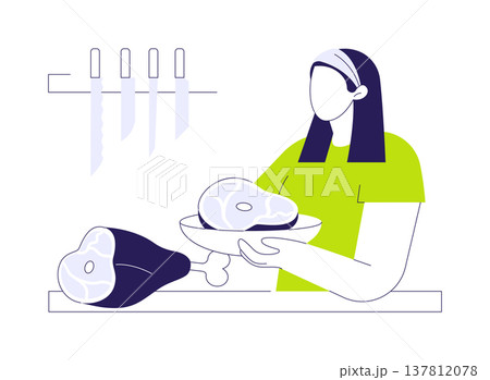 High quality meet isolated cartoon vector illustrations. High quality meet isolated cartoon vector illustrations. 137812078