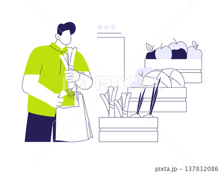 Healthy food choice isolated cartoon vector illustrations. 137812086