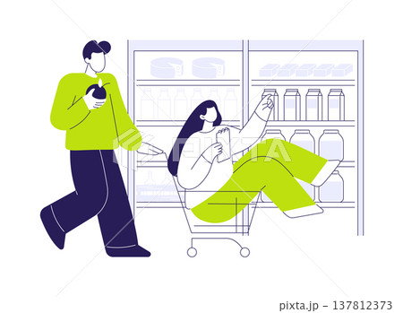 Shopping fun isolated cartoon vector illustrations. Shopping fun isolated cartoon vector illustrations. 137812373
