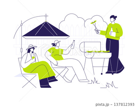 Chilling with friends isolated cartoon vector illustrations. 137812393