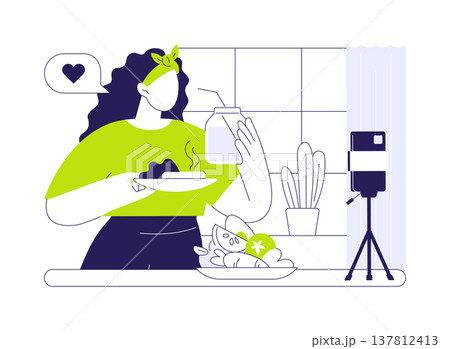 Healthy cooking blog isolated cartoon vector illustrations. Healthy cooking blog isolated cartoon vector illustrations. 137812413