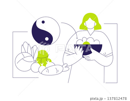 Macrobiotic diet isolated cartoon vector illustrations. 137812478