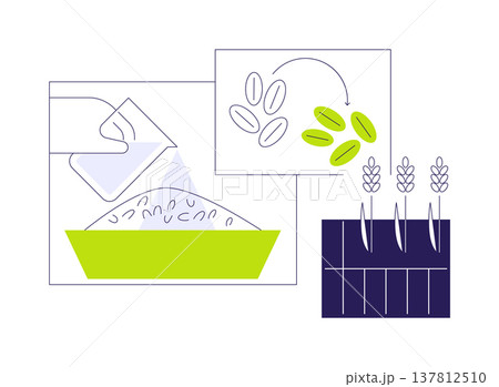 Seed treatment isolated cartoon vector illustrations. Seed treatment isolated cartoon vector illustrations. 137812510
