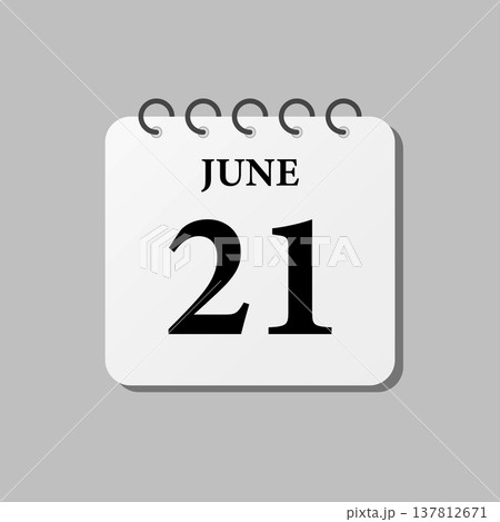 Icon page calendar day - 21 June 137812671