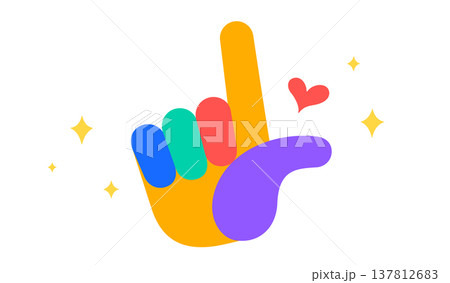 Love gesture. Hand sign for love symbol Love gesture. Hand sign for love symbol 137812683