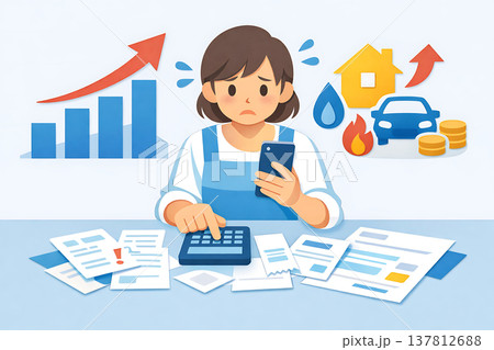 インフレによる家計の圧迫 137812688