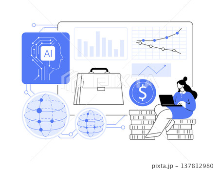 AI-Automated Quantum Finance Portfolio Analysis abstract concept vector illustration. AI-Automated Quantum Finance Portfolio Analysis abstract concept vector illustration. 137812980
