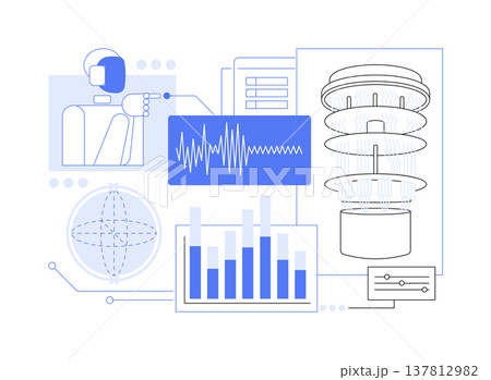 AI-Augmented Noise Mitigation Strategy Prediction abstract concept vector illustration. 137812982