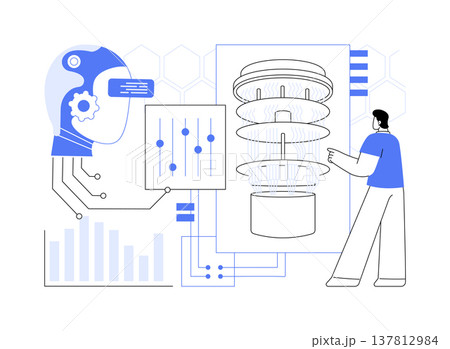 AI-Guided Quantum Hardware Calibration abstract concept vector illustration. AI-Guided Quantum Hardware Calibration abstract concept vector illustration. 137812984