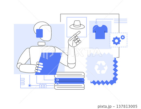 AI-Integrated AI-Driven Sustainable Material Selection abstract concept vector illustration. AI-Integrated AI-Driven Sustainable Material Selection abstract concept vector illustration. 137813005