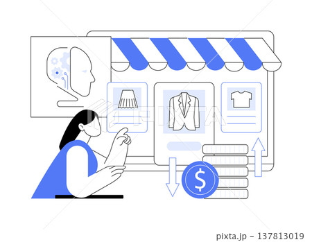 AI-Assisted Dynamic Pricing Strategies abstract concept vector illustration. 137813019