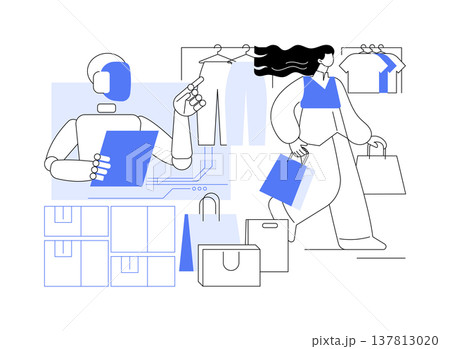 AI-Driven Inventory Optimization abstract concept vector illustration. 137813020