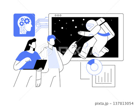 AI-Assisted Space Exploration abstract concept vector illustration. 137813054
