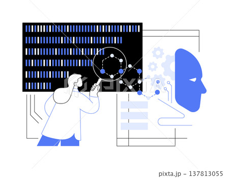 Gene Mapping with AI abstract concept vector illustration. 137813055