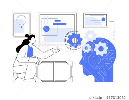 AI Art Restoration Analysis abstract concept vector illustration. 137813082