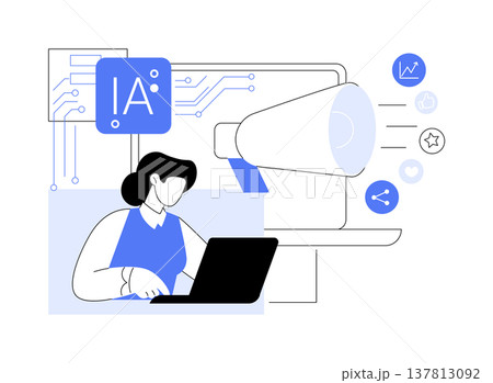 AI Personalized Marketing Emails abstract concept vector illustration. 137813092