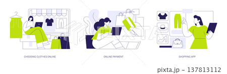 Online shopping isolated cartoon vector illustrations se 137813112