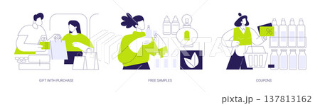 Promotion of products isolated cartoon vector illustrations se 137813162