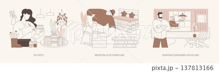 Upcycling hobby isolated cartoon vector illustrations se Upcycling hobby isolated cartoon vector illustrations se 137813166
