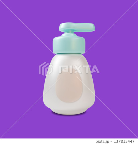 3d Color Daily Intimate Gel or Soap Liquid Bottle Dispenser Wash Concept Cartoon Design Style. Vector illustration 3d Color Daily Intimate Gel or Soap Liquid Bottle Dispenser Wash Concept Cartoon Design Style. Vector illustration 137813447