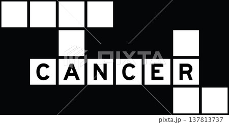 Alphabet letter in word cancer on crossword puzzle background Alphabet letter in word cancer on crossword puzzle background 137813737