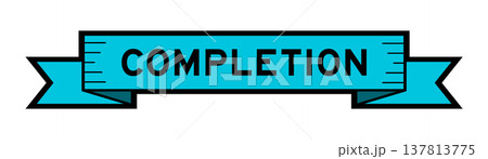 Ribbon label banner with word completion in...のイラスト素材 [137813775] - PIXTA