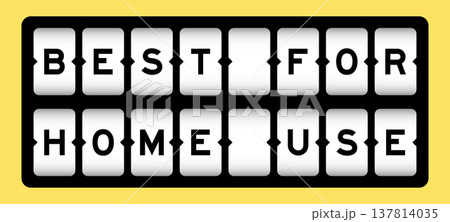 Black color in word best for home use on slot banner with yellow color background 137814035