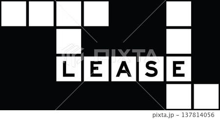 Alphabet letter in word lease on crossword puzzle background 137814056