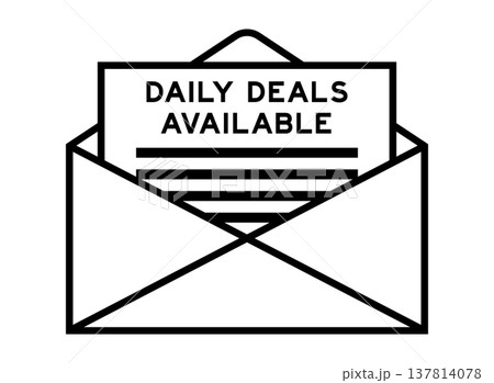Envelope and letter sign with word daily deals available as the headline 137814078