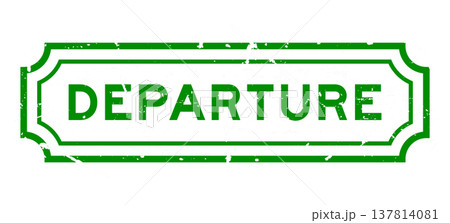 Grunge green departure word rubber seal stamp on white background Grunge green departure word rubber seal stamp on white background 137814081