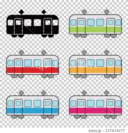 Cute train illustration set 137814277