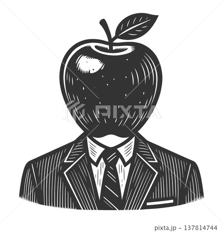 Apple Head Businessman Surreal Identity raster 137814744