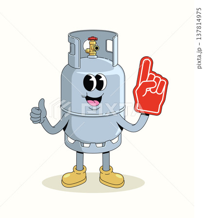 gas cylinder foam finger groovy cartoon illustration gas cylinder foam finger groovy cartoon illustration 137814975