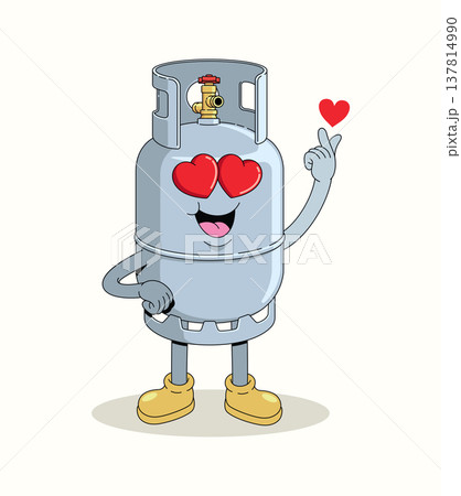 gas cylinder love groovy cartoon illustration gas cylinder love groovy cartoon illustration 137814990