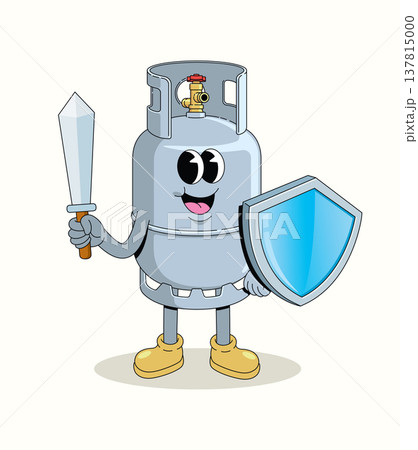 gas cylinder safe groovy cartoon illustration 137815000