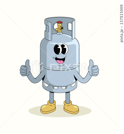 gas cylinder thumbs up groovy cartoon illustration gas cylinder thumbs up groovy cartoon illustration 137815009