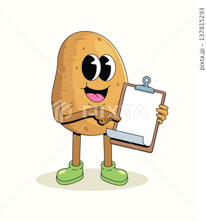 potato blank note groovy cartoon illustration 137815293