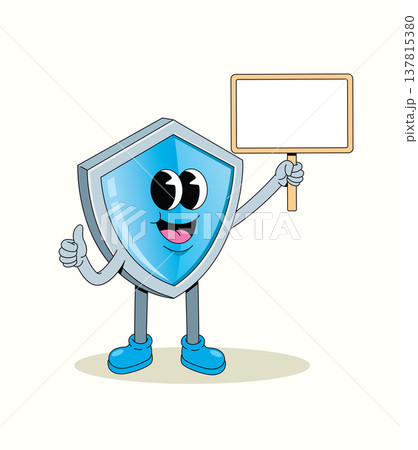 shield blank board groovy cartoon illustration shield blank board groovy cartoon illustration 137815380