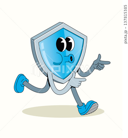 shield energetic walk groovy cartoon illustration shield energetic walk groovy cartoon illustration 137815385