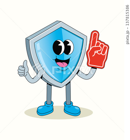 shield foam finger groovy cartoon illustration shield foam finger groovy cartoon illustration 137815386