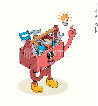 toolbox idea groovy cartoon illustration 137815412