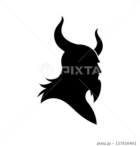 Negative Space Viking Helmet Logo With Smart Design Negative Space Viking Helmet Logo With Smart Design 137816401