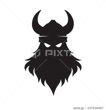Abstract Viking Warrior Logo With Modern Interpretation 137816407