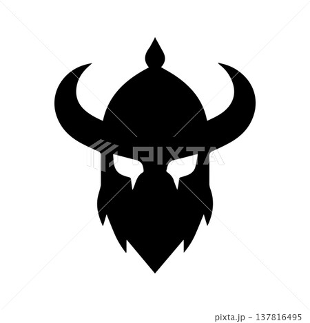Clean Modern Viking Emblem With Warrior Symbol Clean Modern Viking Emblem With Warrior Symbol 137816495