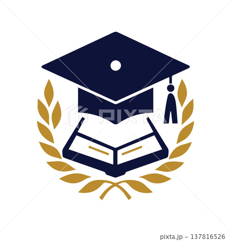 Symmetrical Book Academic Logo With University Identity Symmetrical Book Academic Logo With University Identity 137816526