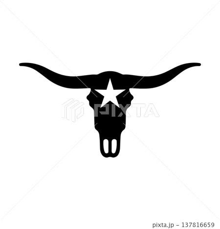 Vintage Stamp Longhorn Logo Inspired By Old West 137816659