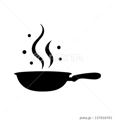 Aroma Inspired Culinary Logo With Frying Pan Aroma Inspired Culinary Logo With Frying Pan 137816701