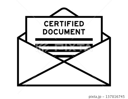 Envelope and letter sign with word certified document as the headline 137816745