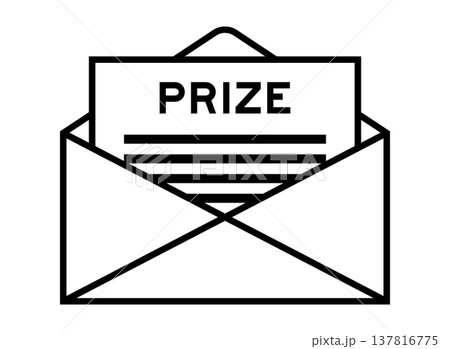 Envelope and letter sign with word prize as the headline Envelope and letter sign with word prize as the headline 137816775
